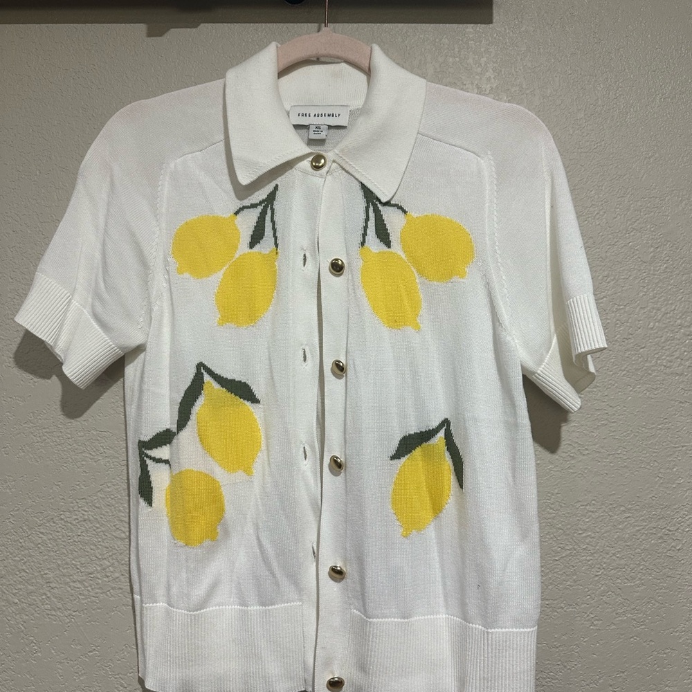 Jane Ashley White Lemon Cardigan Sweater